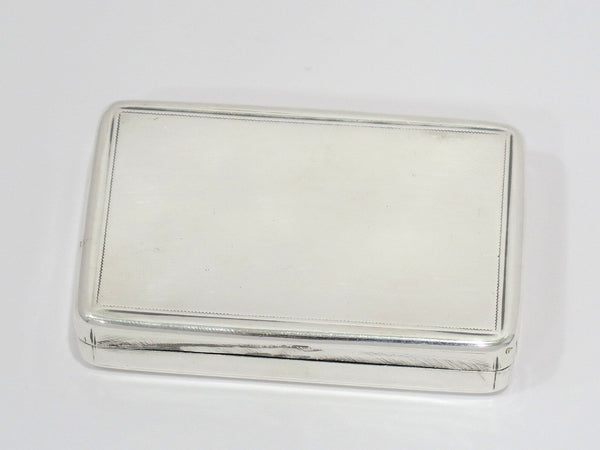 3 1/8 in - Sterling Silver Gold Wash Interior Antique English Snuff Box