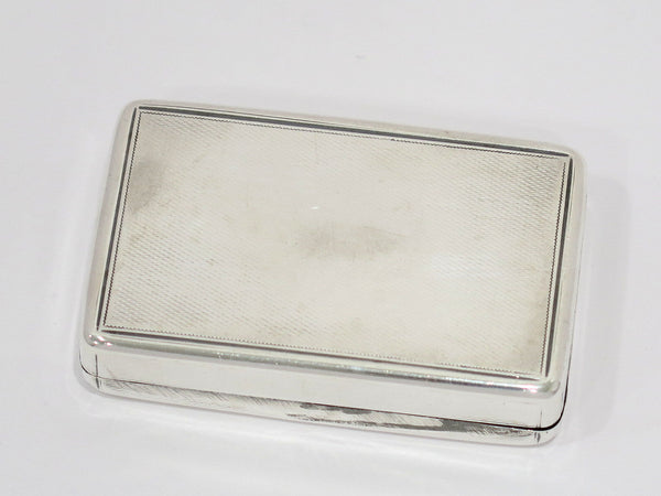 3 1/8 in - Sterling Silver Gold Wash Interior Antique English Snuff Box