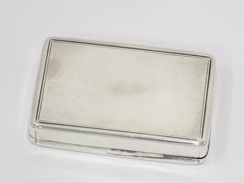 3 in - Sterling Silver Gold Wash Interior Antique English 1824 Snuff Box