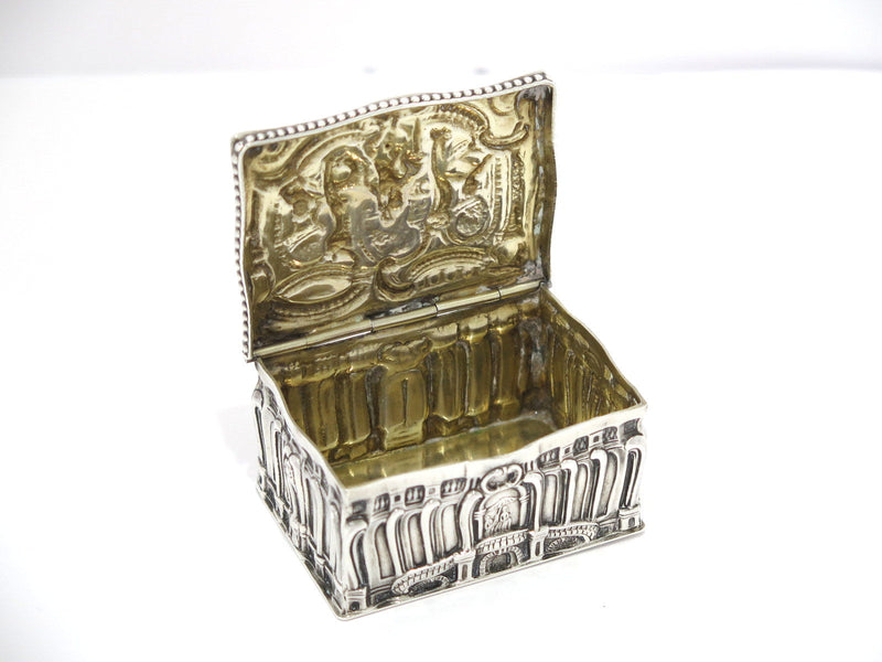 European Silver Gebruder Dingeldein Antique German Hanau Neptune Snuff Box