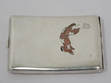 4 3/8 in - Sterling Silver Antique Japanese Traditional Fan Dance Cigarette Case