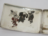 4 3/8 in - Sterling Silver Antique Japanese Traditional Fan Dance Cigarette Case