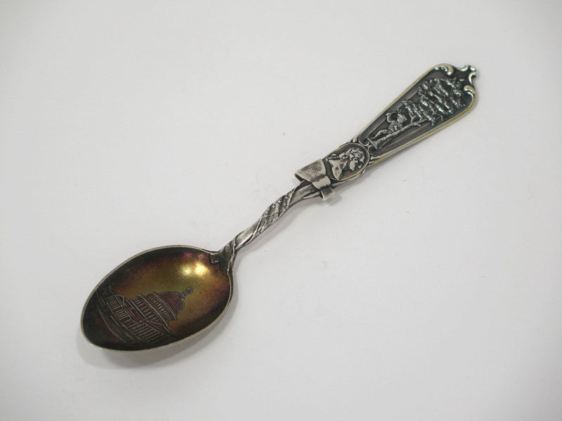 5 1/8 in - Sterling Silver Antique George Washington The Capitol Teaspoon