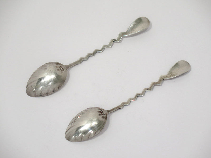 2 piece - 4 in - Sterling Silver Gorham Antique Art Deco Teaspoon Set