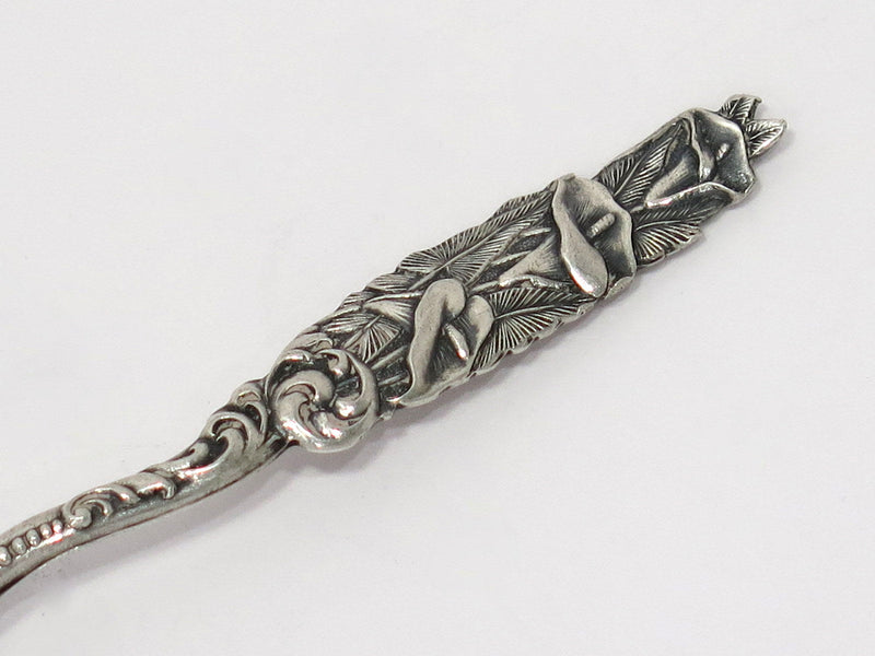 3.5 in - Sterling Silver Antique American Calla Lily Teaspoon