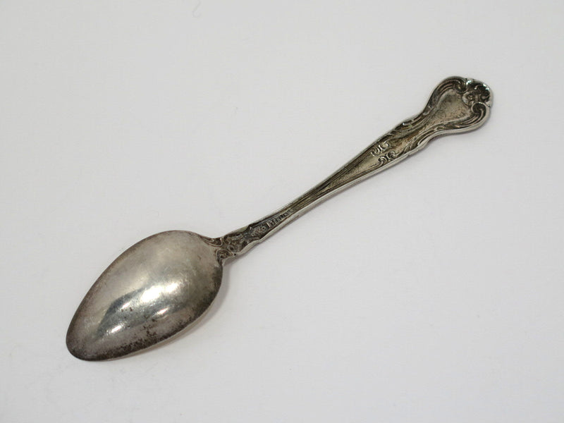 4 3/8" Sterling Silver Gilt Manchester Silver Co. Antique Floral Scroll Teaspoon