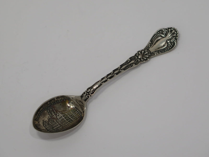 4" Sterling Silver Alvin Antique "The Capitol Albany NY" Floral Scroll Teaspoon