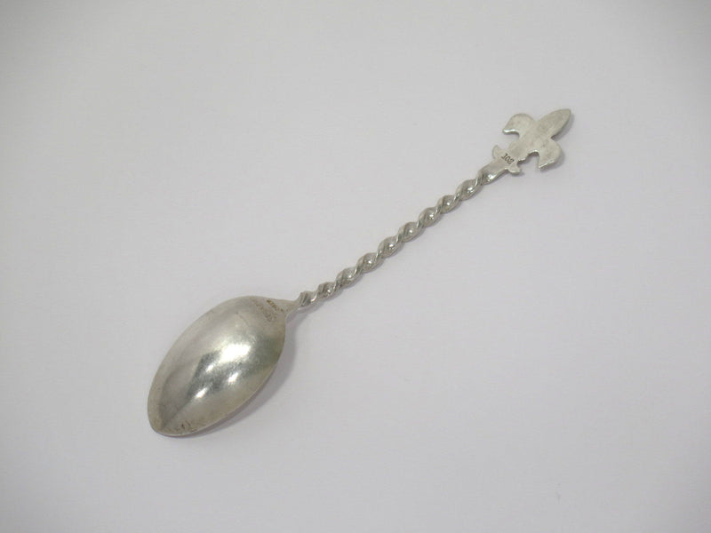 4 3/8 in - Sterling Silver Antique American Twist Fleur-de-lis Teaspoon