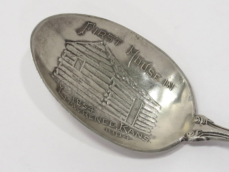 5.25" Sterling Silver Paye & Baker Antique "First House in Lawrence KS" Teaspoon