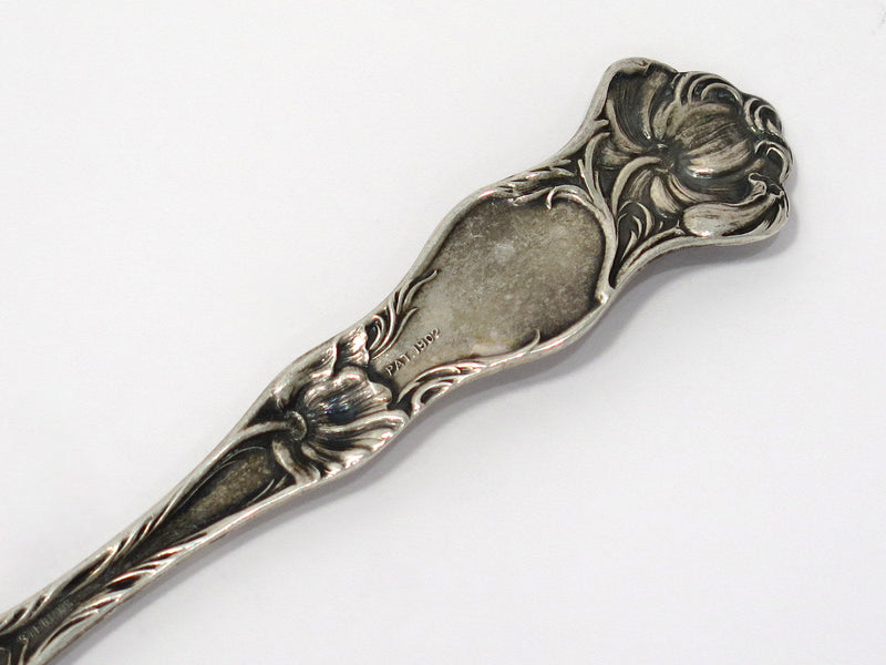5 7/8 in - Sterling Silver Wallace Antique California Seal Flower Teaspoon
