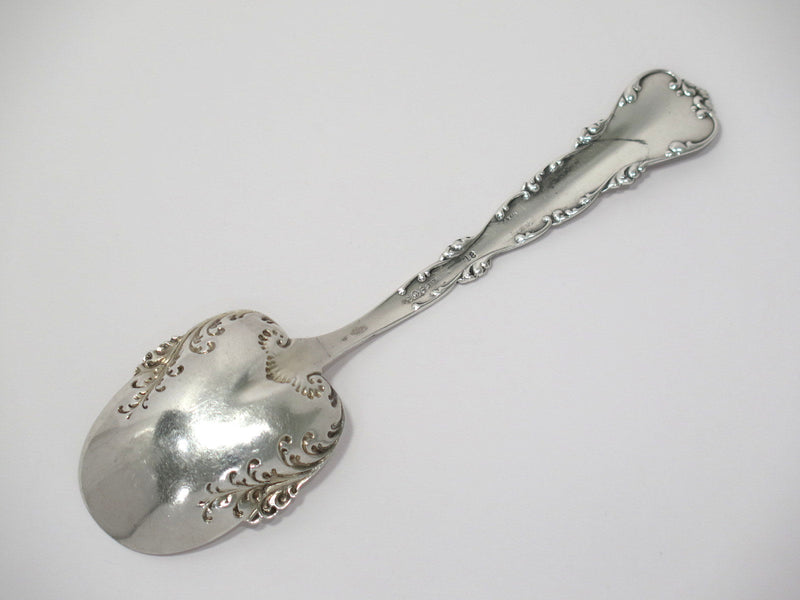 5.5 in - Sterling Silver Whiting Antique Floral Scroll Serving Spoon