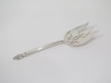 9 in Sterling Silver Reed & Barton Antique Openwork Leaf Handle Tip Serving Fork