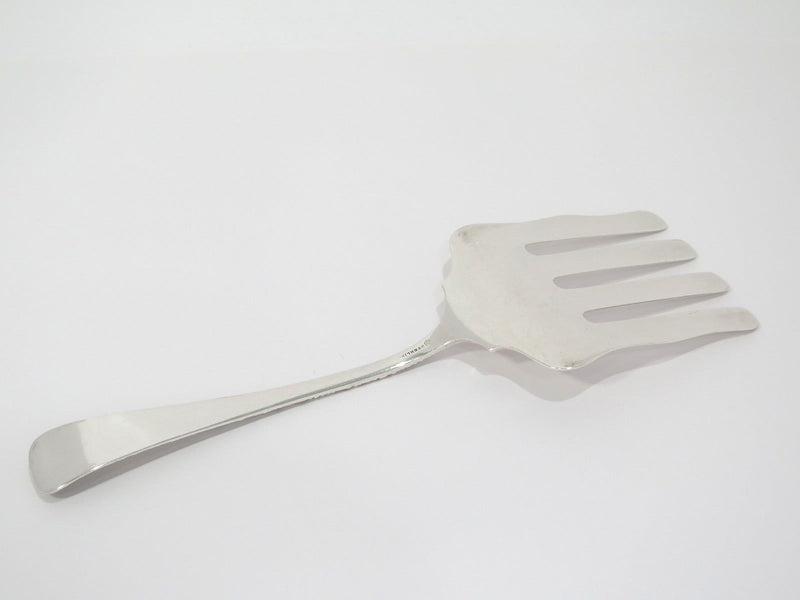 9.25 in - Sterling Silver Towle Antique Floral Repousse Wide Serving Fork