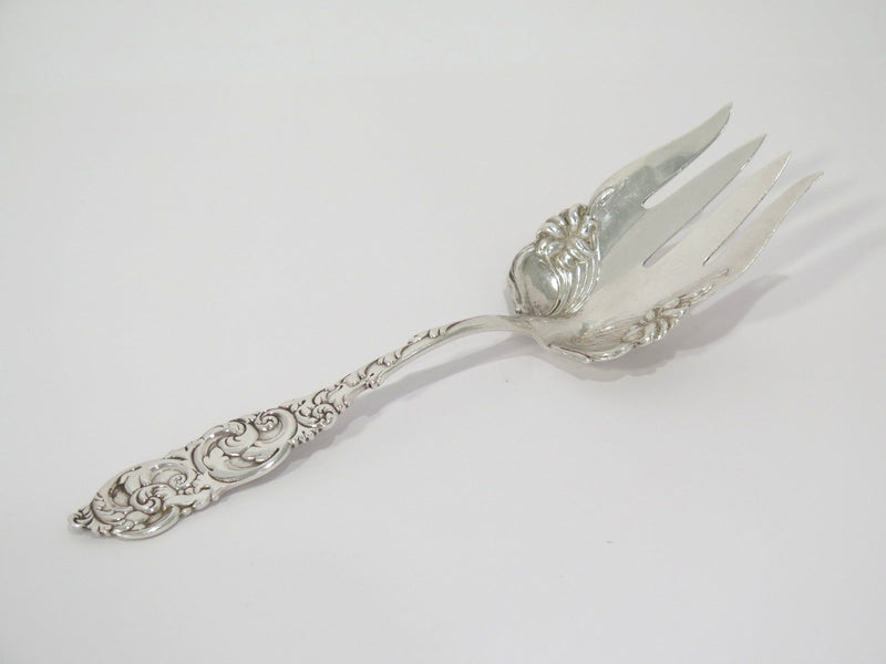 9 in - Sterling Silver Amston Antique "Gladstone" Pattern Floral Serving Fork