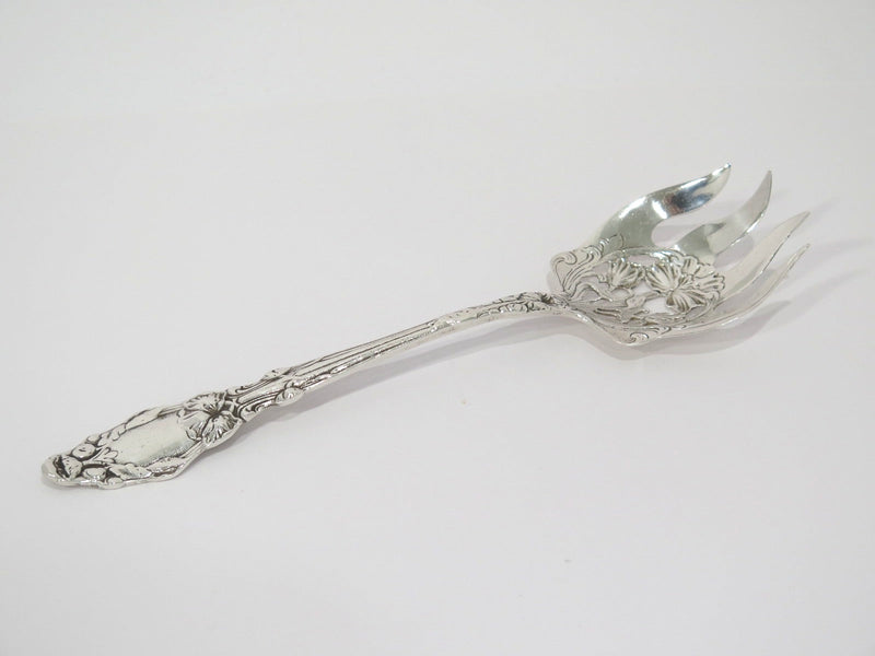 9 3/8 in - Sterling Silver Antique American Floral Serving Fork