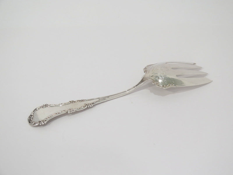 8.75 in - Sterling Silver Whiting Antique Floral Scroll Serving Fork