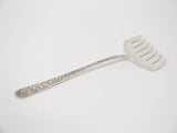 7 5/8 in Sterling Silver S. Kirk & Son Antique Floral Repousse Wide Serving Fork