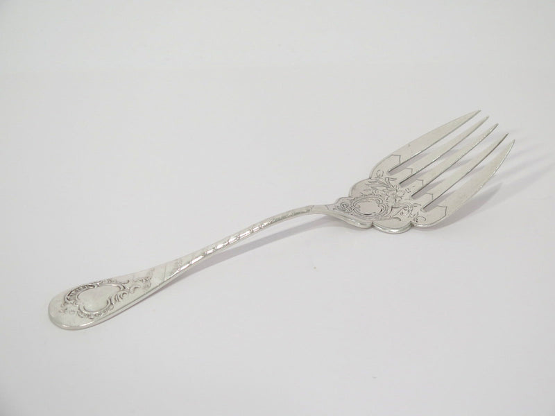 8 5/8 in - European Silver H. Walter Antique German Floral Serving Fork