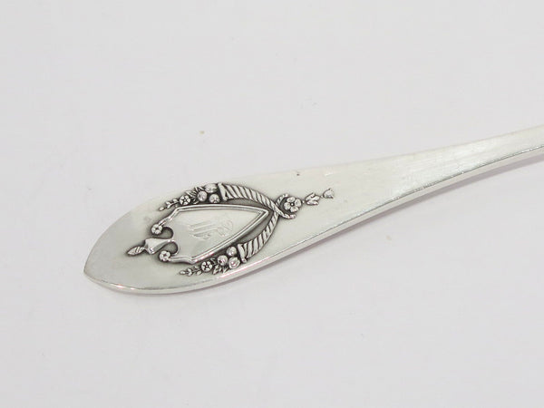 8.5" Sterling Silver Rogers Lunt & Bowlen Antique Shield Cornucopias Pickle Fork