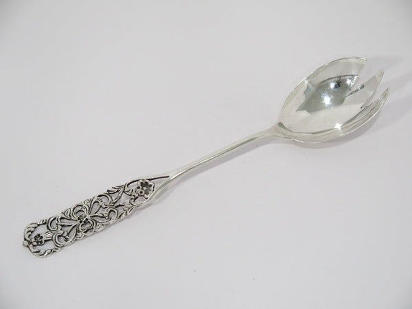 9.25 in - Sterling Silver Antique American Floral Openwork Serving Spork