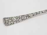 9.25 in - Sterling Silver Towle Antique Floral Repousse Wide Serving Fork