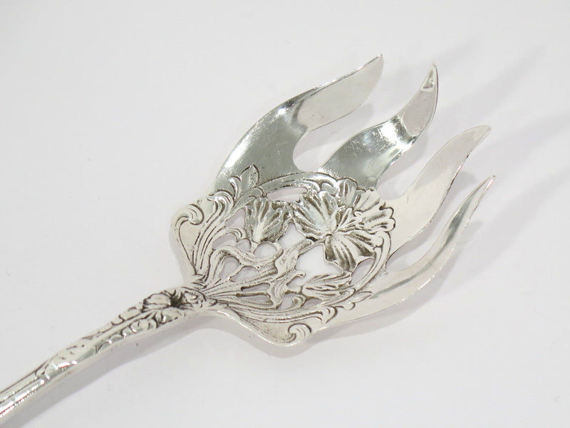 9 3/8 in - Sterling Silver Antique American Floral Serving Fork