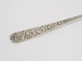 7 5/8 in Sterling Silver S. Kirk & Son Antique Floral Repousse Wide Serving Fork