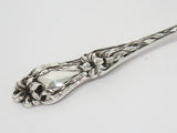 9 in - Sterling Silver Whiting Antique Lily Flower Serving Fork