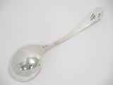 7 3/8 in - Sterling Silver Antique Continental Leaf Handle Tip Soup Spoon