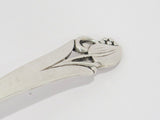 7 3/8 in - Sterling Silver Antique Continental Leaf Handle Tip Soup Spoon