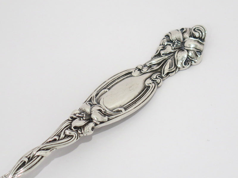 8 1/8 in - Sterling Silver Simpson, Hall, Miller & Co. Antique Lily Flower Spoon