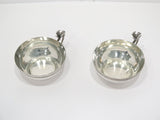 Pair of 5 in - 900 Silver Antique Continental Eagle-Decorated Handle Teacups