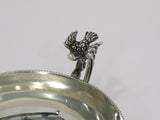 Pair of 5 in - 900 Silver Antique Continental Eagle-Decorated Handle Teacups