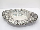 15 in Sterling Silver Gorham Antique 1904 Peony Oval Serving Bowl / Centerpiece