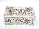 7 in - European Silver Antique German Dancing Scene Box