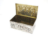 7 in - European Silver Antique German Dancing Scene Box