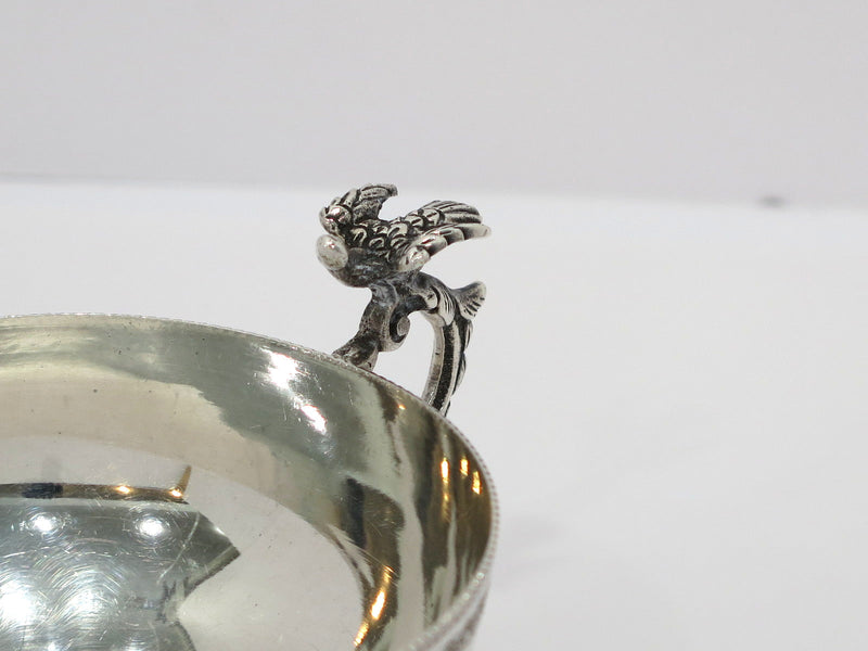 Pair of 5 in - 900 Silver Antique Continental Eagle-Decorated Handle Teacups