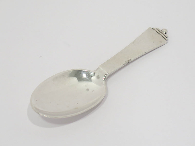 4 in - Sterling Silver Georg Jensen Antique "Pyramid" Pattern Baby Spoon