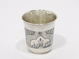 1 5/8 in - 84 Silver Black Enamel Antique Russian c. 1874 Vodka Shot Cup