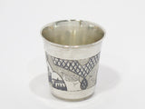 1 5/8 in - 84 Silver Black Enamel Antique Russian c. 1874 Vodka Shot Cup