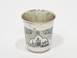 1 5/8 in - 84 Silver Black Enamel Antique Russian c. 1874 Vodka Shot Cup