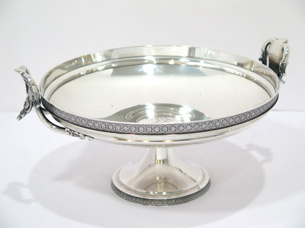 11" Sterling Silver Tiffany Antique 1854-1870 Ornate Handles Footed Serving Bowl