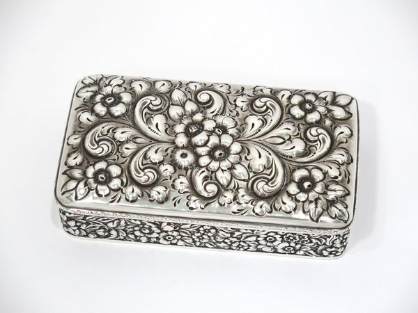 5.5 in - Sterling Silver Dominick & Haff Antique Floral Repousse Box