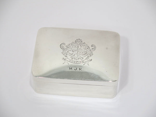 4.25 in Sterling Silver John Edwards III London Antique c. 1797 Coat of Arms Box