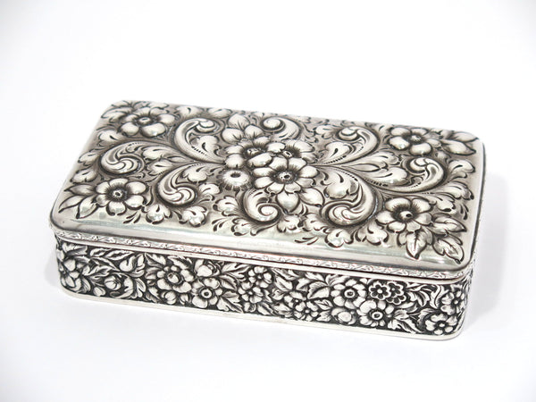 5.5 in - Sterling Silver Dominick & Haff Antique Floral Repousse Box