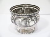 6 in - Sterling Silver Tiffany Broadway Antique Striped Rope Rim Footed Bowl