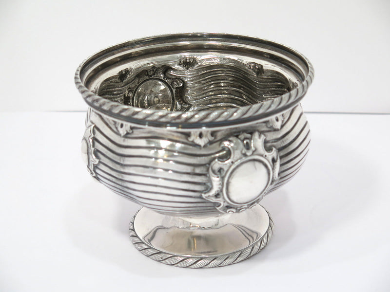 6 in - Sterling Silver Tiffany Broadway Antique Striped Rope Rim Footed Bowl