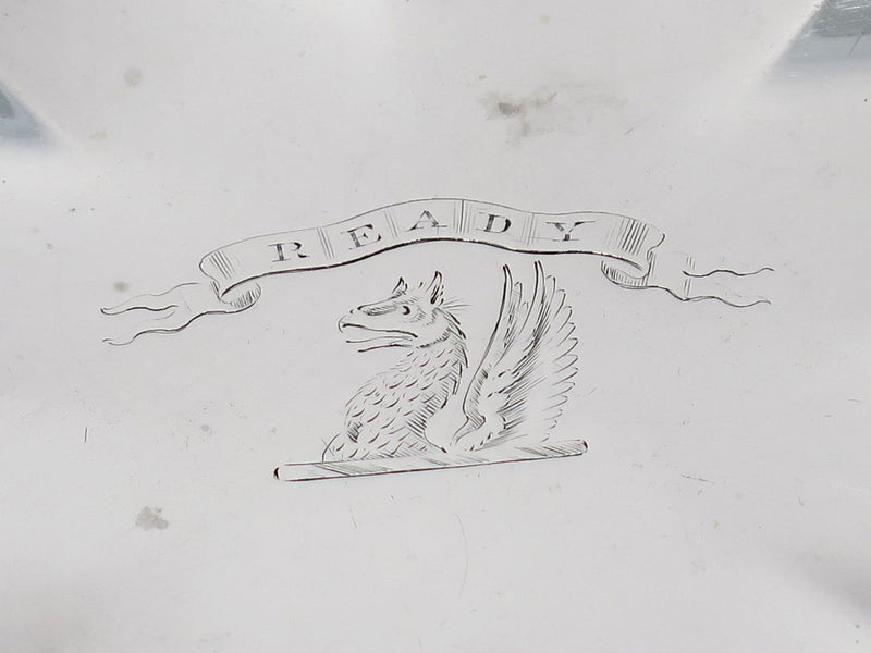 10.5 in - Sterling Silver Antique English Flower-Shaped Engraved Griffin Basket