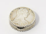 1 5/8 in - European Silver Antique Maria Theresa Thaler Pill Case/Box