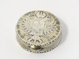 1 5/8 in - European Silver Antique Maria Theresa Thaler Pill Case/Box